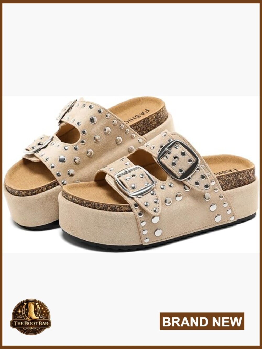 Platform Sandals with Cork Footbed Adjustable Straps Non-slip Wide Widths